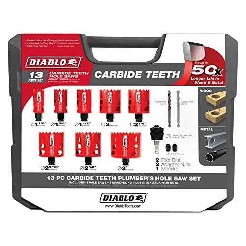 Diablo Carbide Teeth Hole Saw Set For Plumbers