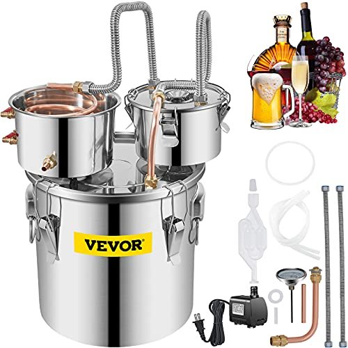 Vevor Alcohol Still, 3 Gallon, Stainless Steel Alcohol Distiller With Copper ...