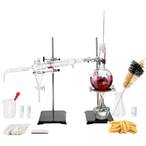 Vevor Essential Oil Distillation Kit, 500ml Distillation Apparatus, 3.3 Boro ...