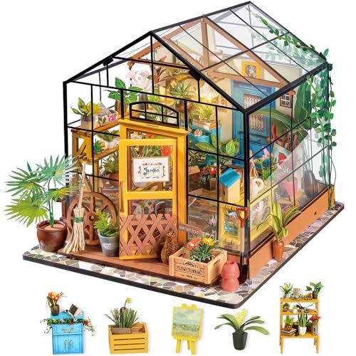 Rolife Diy Miniature House Kit-mini Diorama 1/18 Greenhouse Dollhouse Buildin...