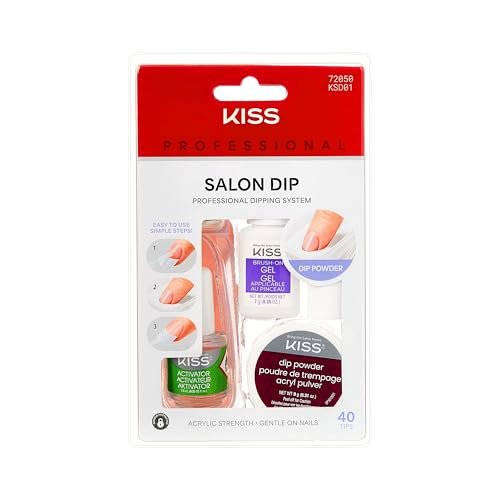 Kiss Salon Dip Professional Dipping System Dip Powder Manicure Kit, Brush-on ...