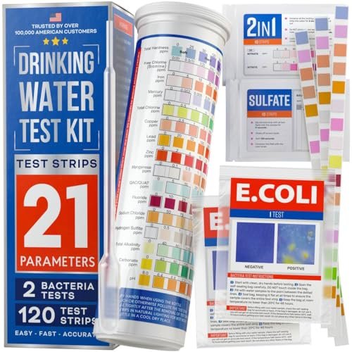 All-new 20 In 1 Drinking Water Testing Kit 120 Strips, Home Tap And Well Wate...