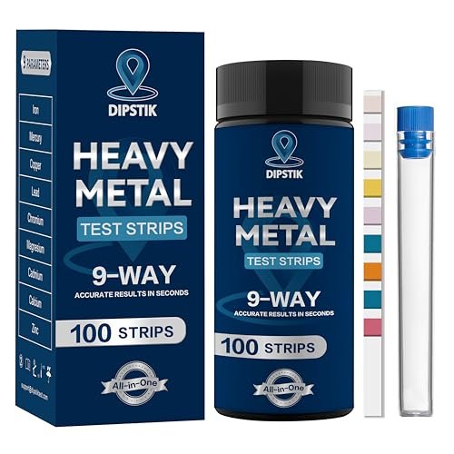 9 Way Heavy Metals Water Test Strips, 100ct Home Water Testing Kit For Iron, ...