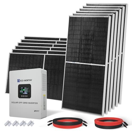 Eco-worthy 9.36kwh 2340w 48v Solar Power System Kit Off Grid Solar Panel Kit ...