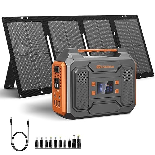 Solar Generator, 300w Portable Power Station With Foldable 60w Solar Panel,11...