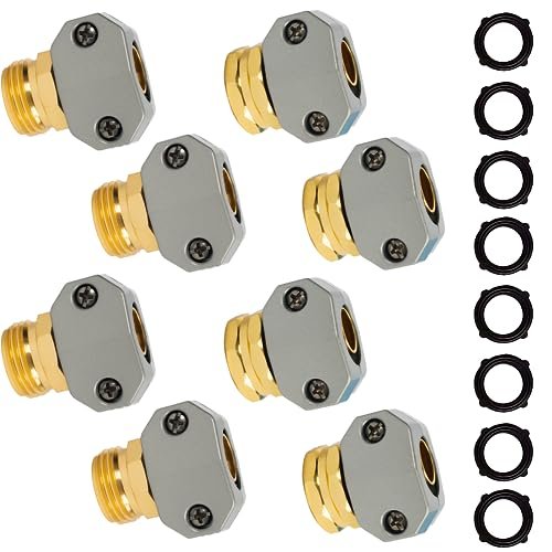 Hourleey Garden Hose Repair Kit, 4 Sets Aluminum Alloy Garden Hose End Mender...
