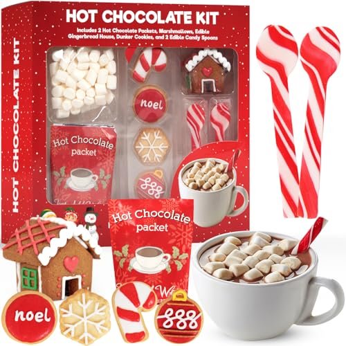 Hot Chocolate Kit, Premium Holiday Hot Cocoa Gift Sets With Hot Chocolate Pac...