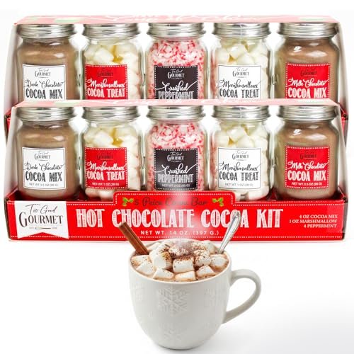Hot Chocolate Cocoa Bar Set, 2-pack, Gourmet Cocoa Powder, Marshmallows & Pep...
