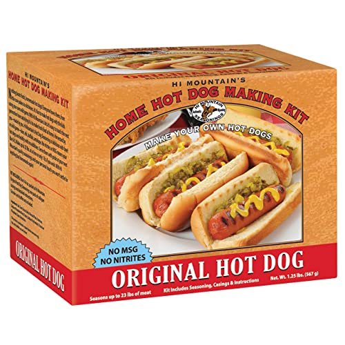Hi Mountain Seasonings ǀ Original Hot Dog Making Kit ǀ Includes Seasoning, Co...