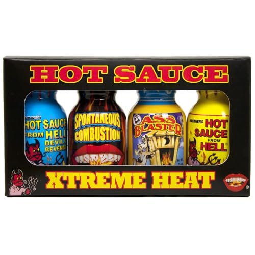 Xtreme Heat Hot Sauce Bottles Gourmet Gift Set Travel Size
