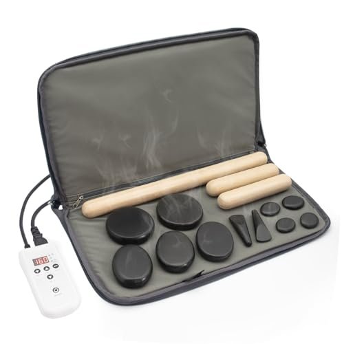 Goodtar Massage Stones Set With Warmer Kit Hot Rocks Bamboo For Massage Hot S...