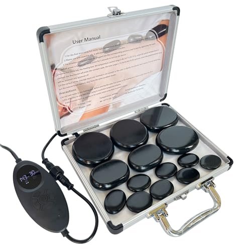 14-piece Hot Stone Massage Set, Massage Kit With Temperature Regulator, Basal...