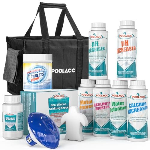 Poolacc Bromine Hot Tub Starter Kit: Includes Extra-capacity Chemicals, 50 Te...