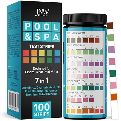 Jnw 7-in-1 Pool Test Strips, 100 Quick & Accurate Test Strips For Pool Water,...