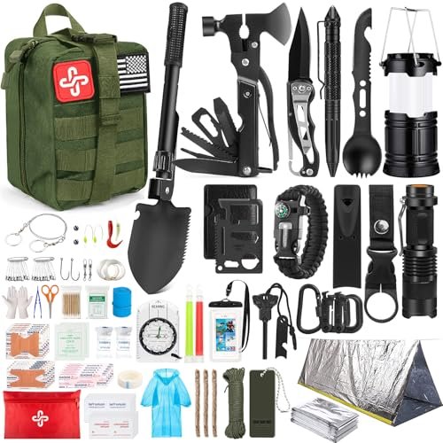 Survival Kit, 250pcs Survival Gear First Aid Kit With Molle System Compatible...