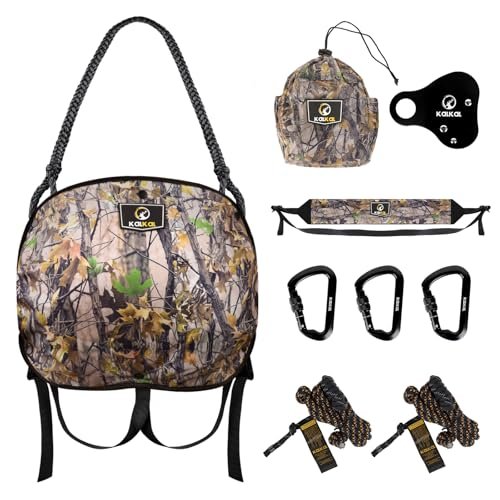 Kalkal Saddle Hunting Kit, Lightweight Camo Hunting Saddle, Tree Climbing Sad...