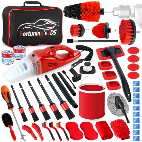 55pcs Car Detailing Kit Interior Cleaner With High Power Handheld Vacuum, Car...