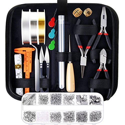 Paxcoo Jewelry Making Supplies Kit With Tools, Wires, Findings For Jewelry Re...