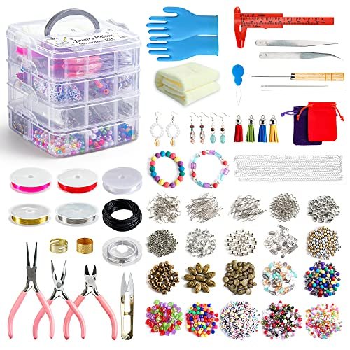 Jewelry Making Kit, 1960 Pcs, Supplies Includes Beads, Instructions, Findings...