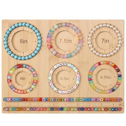 Petoysoso Bead Board For Jewelry Making, Bamboo Beading Board For Jewelry Bra...